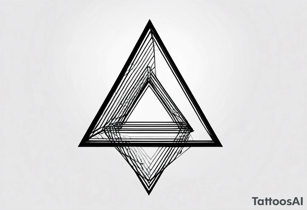 A triangle with nothing inside of it very simple, just a few lines tattoo idea