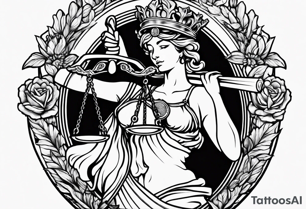 lady justice tattoo idea