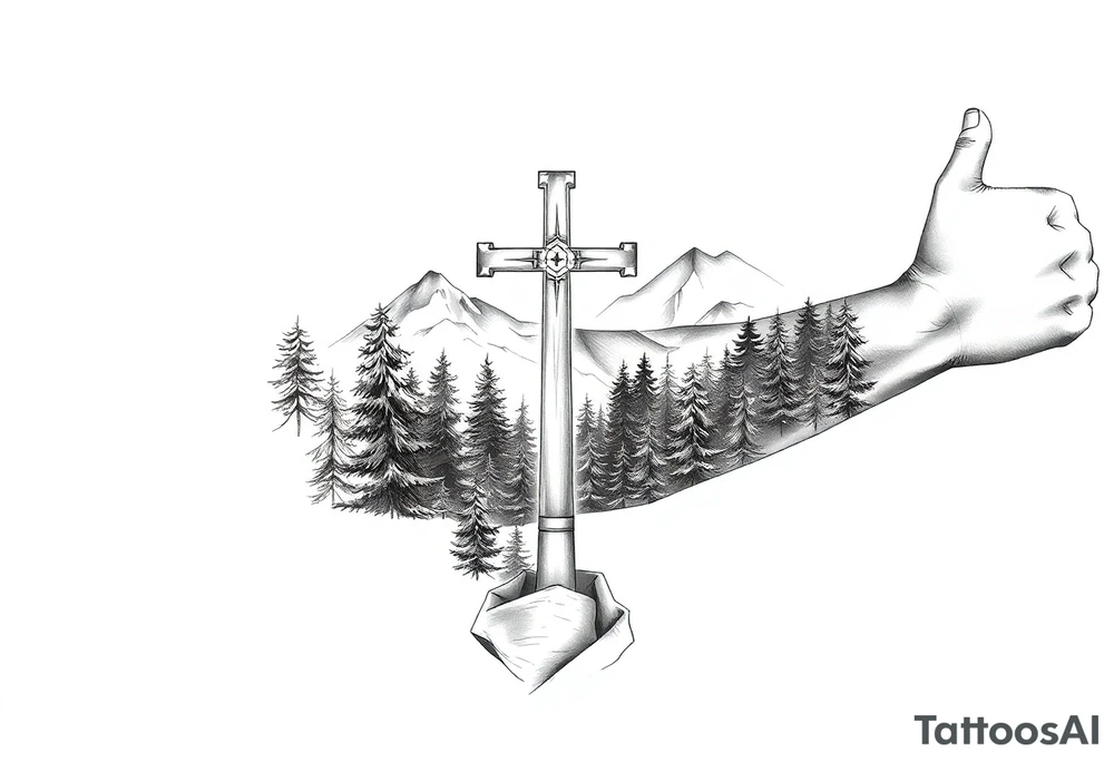 russian orthodox cross in a light forrest mountainous setting tattoo idea russian orthodox cross in a light forrest mountainous setting tattoo idea