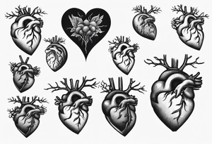 Anatomical heart on a string, anatomical brain on a string tattoo idea