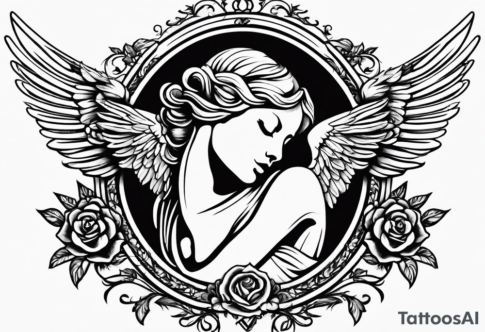 Rest in peace mom
cross with angel wings tattoo idea