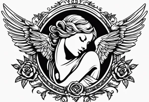 Rest in peace mom 
cross with angel wings tattoo idea