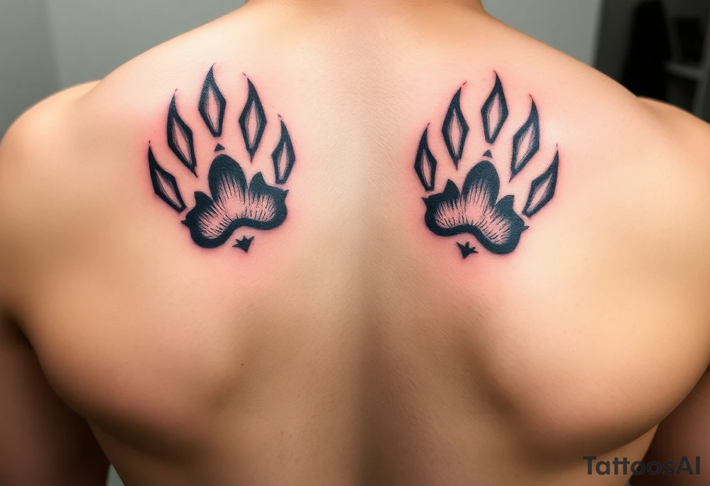 Lion paw prints tattoo idea