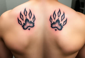 Lion paw prints tattoo idea