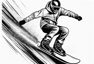 snowboarder hitting a rail of a broken humerus bone tattoo idea