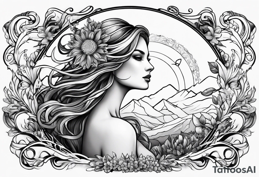 Virgo sign with nature tattoo idea