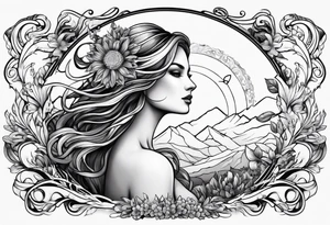 Virgo sign with nature tattoo idea