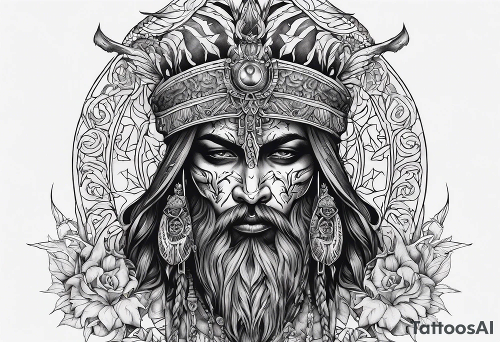 aztez god of death tattoo idea