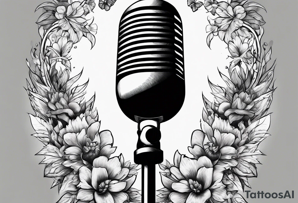 A microphone in nature tattoo idea