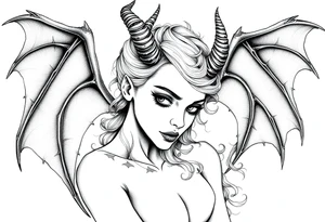 Gothic demon girl tattoo idea