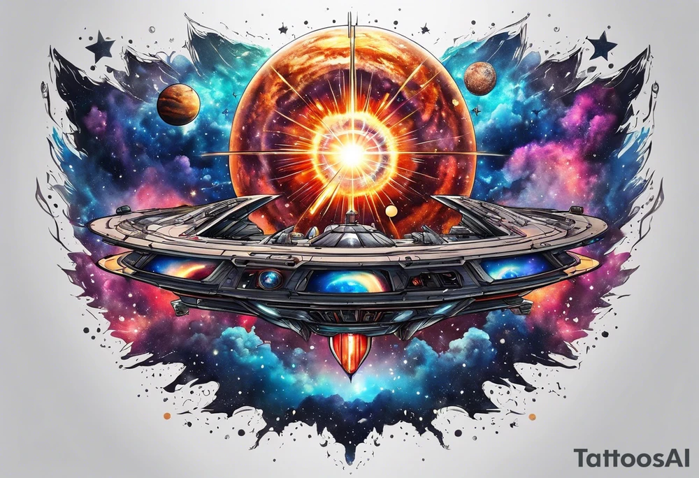 Supernova in a galaxy tattoo idea