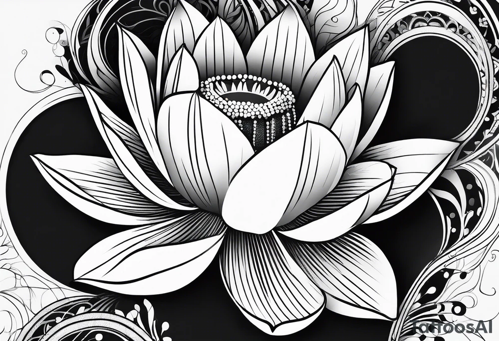 under boob line, dot, lotus tattoo idea