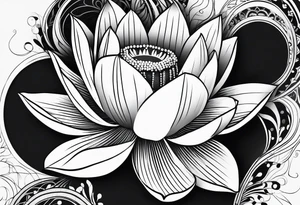 under boob line, dot, lotus tattoo idea