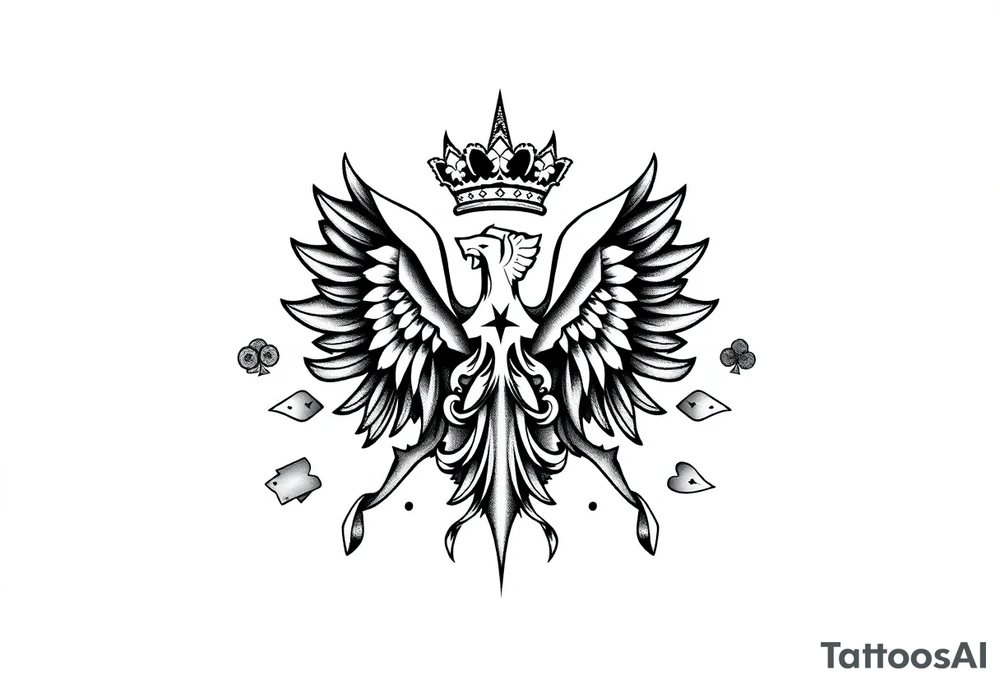Poland symbol and poker cards Add casino money to it. tattoo idea
