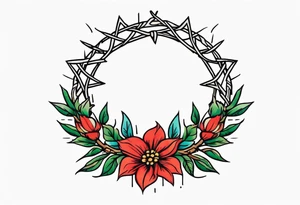 crown of thorns jesus
old school vintage simple traditional design 
vintage flowers surrounding crown


bold color simple tattoo idea