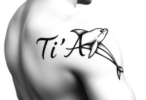 The name Ti'Asha with a dolphin for my mom favorite animal on the bicep tattoo idea