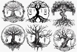 Hanging tree tattoo idea
