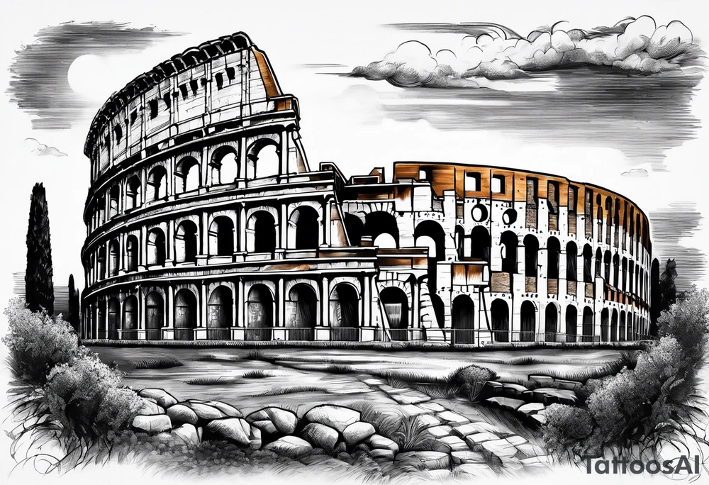 Roman colosseum tattoo idea