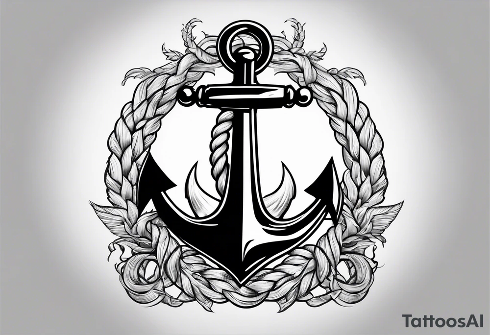 anchor with rope wrapped around tattoo idea