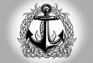 anchor with rope wrapped around tattoo idea