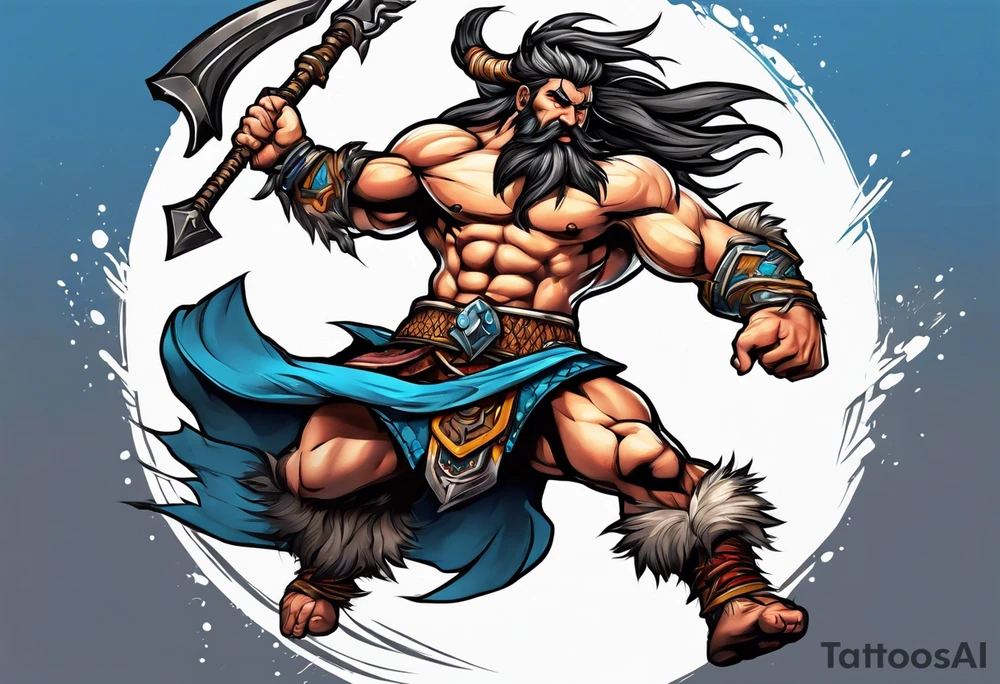 leaping barbarian tattoo idea