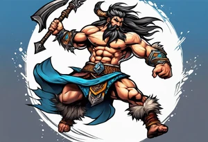 leaping barbarian tattoo idea