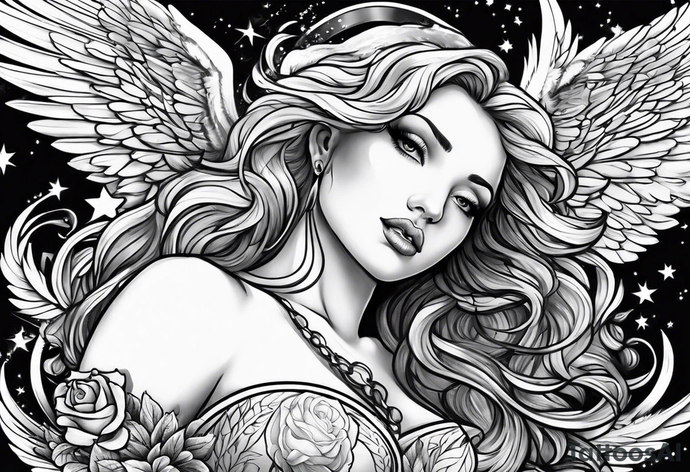 angel in underwear tattoo idea