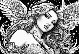 angel in underwear tattoo idea