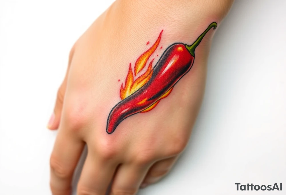 Chili pepper and fire tattoo idea