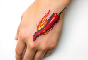 Chili pepper and fire tattoo idea