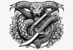 Snake axe tattoo idea