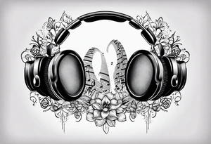 Music related and includes baby footprint tattoo idea
