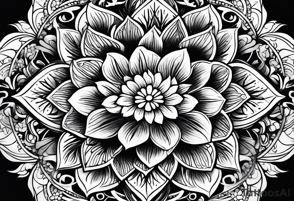 Mandala flower tattoo idea
