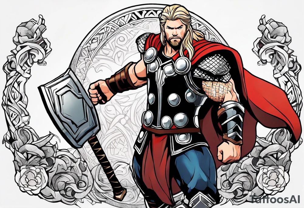 The Mighty Thor that looks like the Chris Hemsworth version tattoo idea
