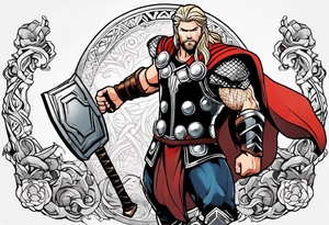 The Mighty Thor that looks like the Chris Hemsworth version tattoo idea