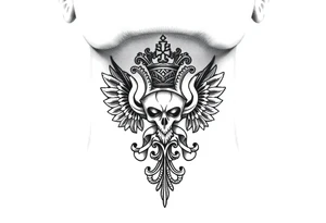 russian christian orthodox military neck design front facing tattoo idea
