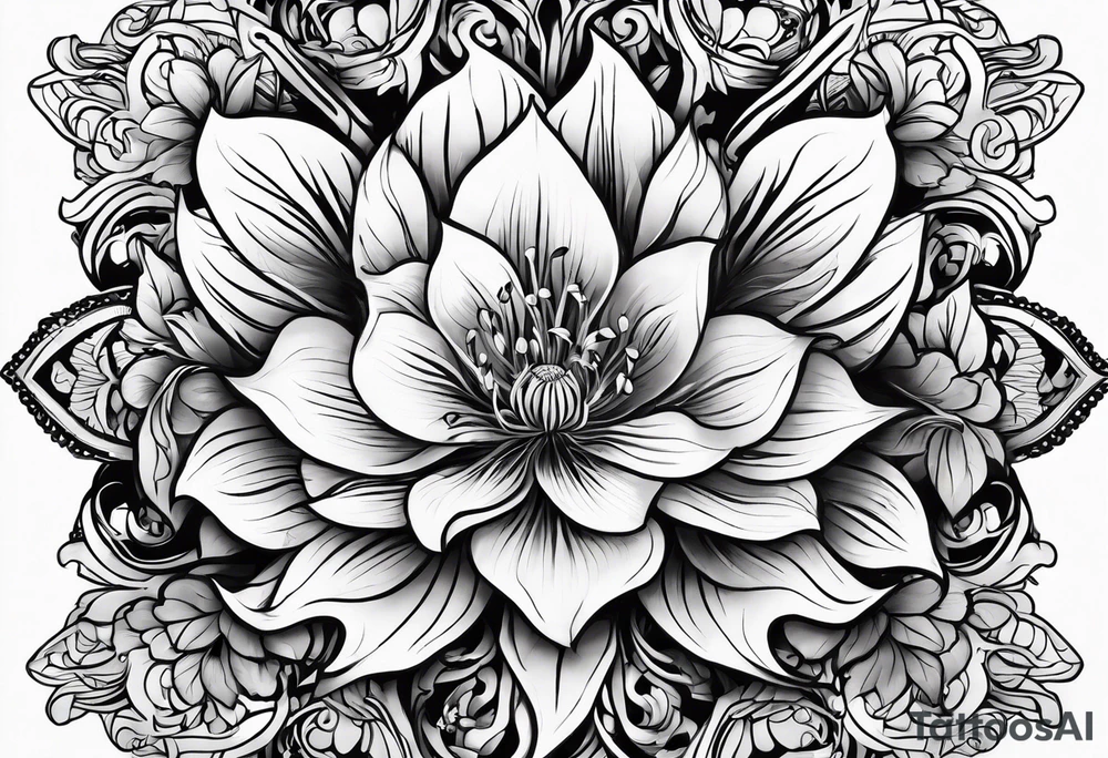 Flower fire tattoo idea