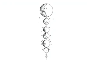 things to add on to a spine tattoo with moon and stars very dainty more moons and details please tattoo idea