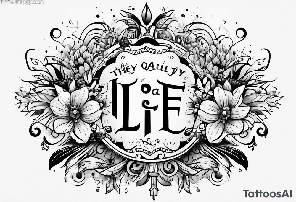 The key concept of living a life is 'Happiness' tattoo idea