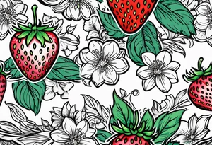 Individual Strawberry tattoo idea