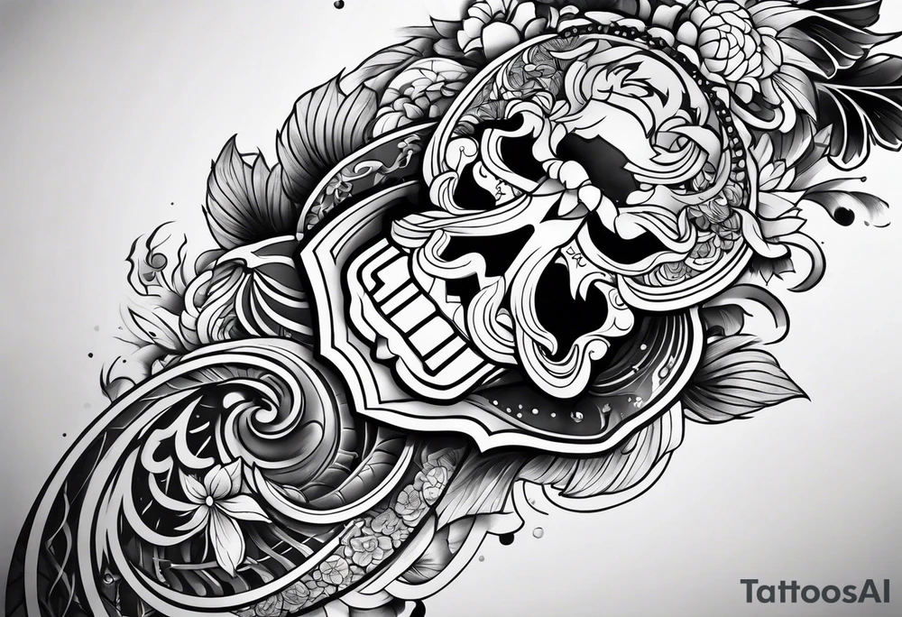 Japanese leg sleeve tattoo idea