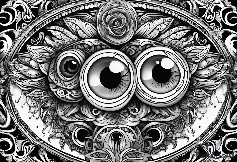Lots of creepy eyes tattoo idea