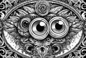 Lots of creepy eyes tattoo idea