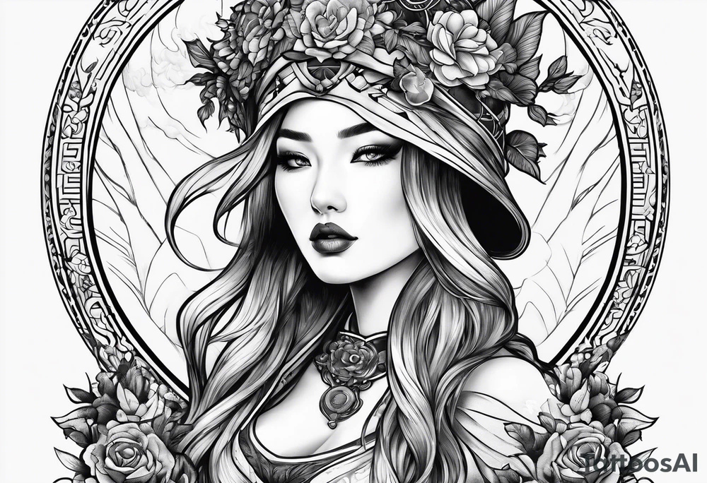 The fool tarot character as a woman tattoo idea