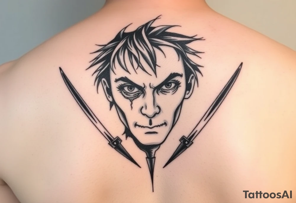 Edward scissorhands reflection off his face tattoo idea