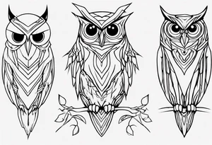 one line tattoo of a owl tattoo idea