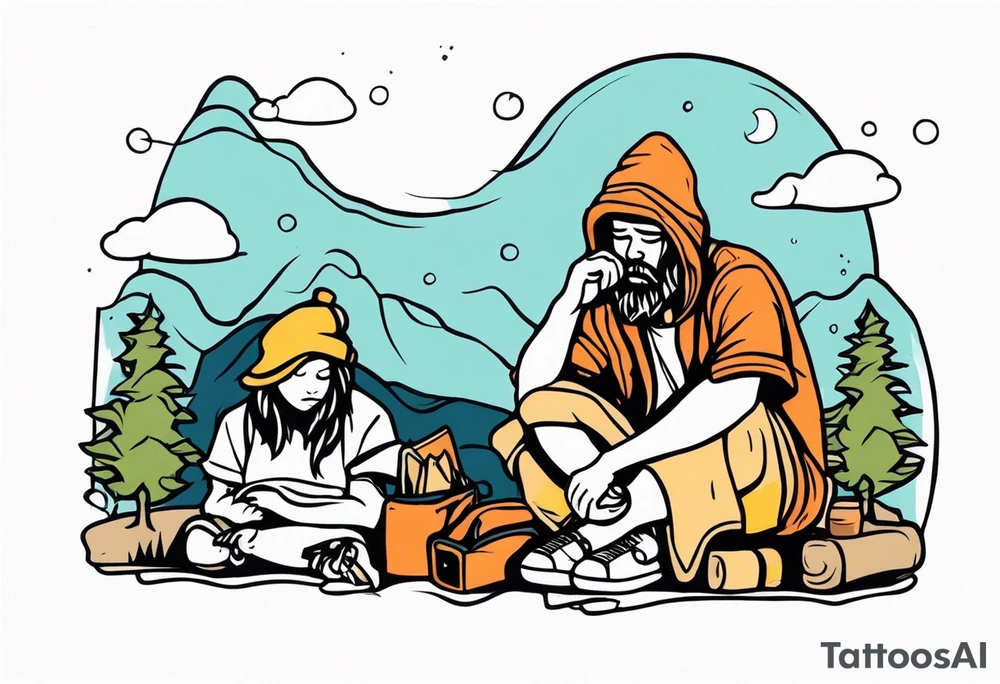 cute homeless tattoo idea