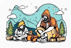 cute homeless tattoo idea