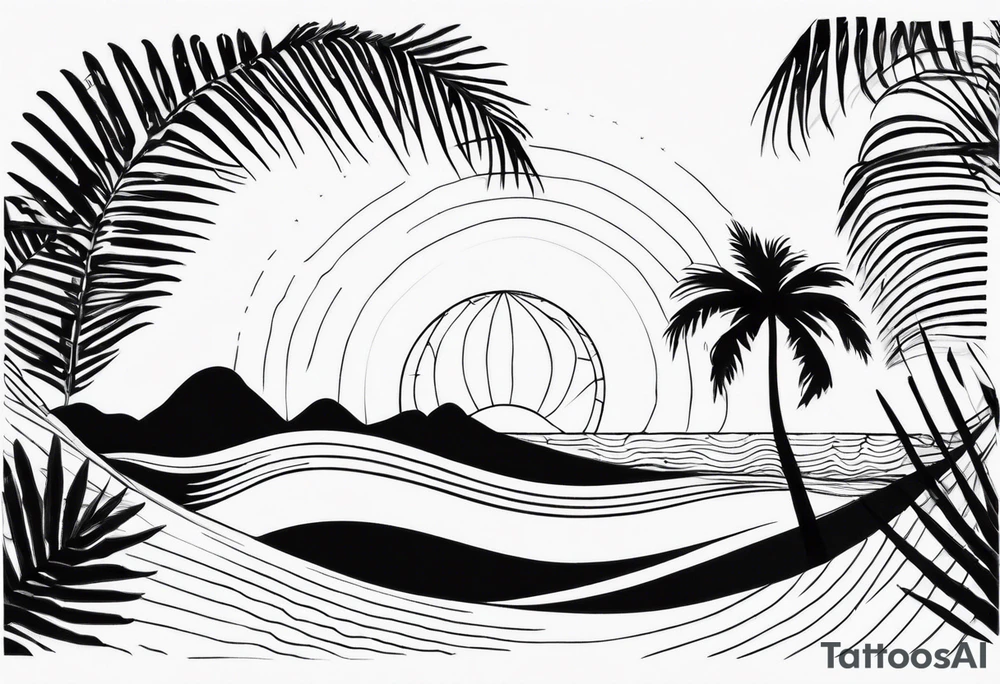 Inner arm , straight line Palm tree shell wave heart tattoo idea Inner arm , straight line Palm tree shell wave heart tattoo idea
