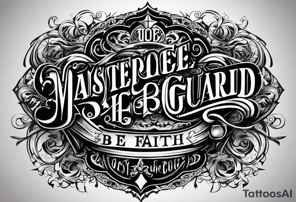 Be on your guard; stand firm in the faith; be courageous; be strong.
Use the words above and the gothic and brush script fonts tattoo idea Be on your guard; stand firm in the faith; be courageous; be strong.
Use the words above and the gothic and brush script fonts tattoo idea